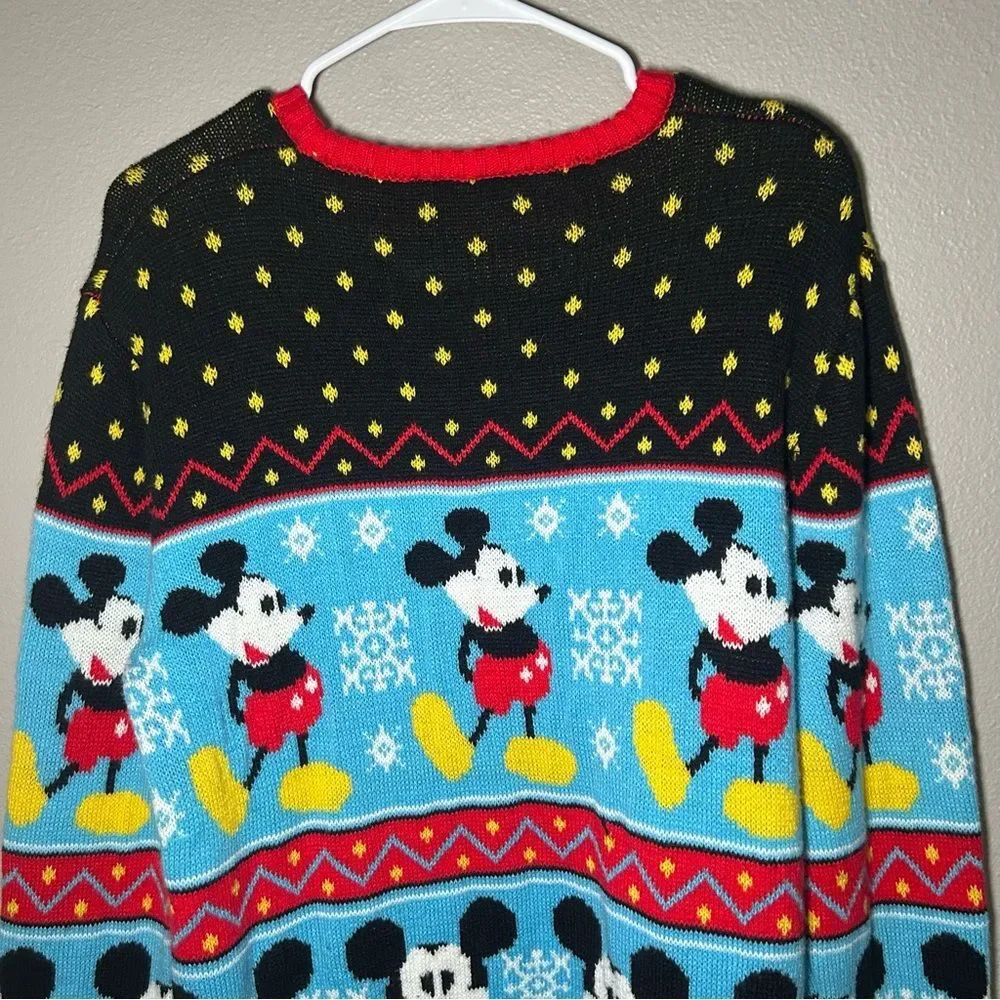 Disney Mickey Mouse Fairisle Knit Ugly Christmas Sweater Men’s Size Medium